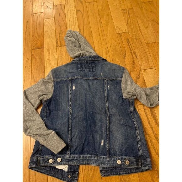 Express Jeans women's denim jacket with cotton long sleeves and hood size Medium - Picture 9 of 9